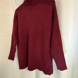 Women's Burgundy Turtleneck Sweater